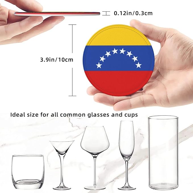 6 Pack Venezuela Flag Leather Coaster - Image 4