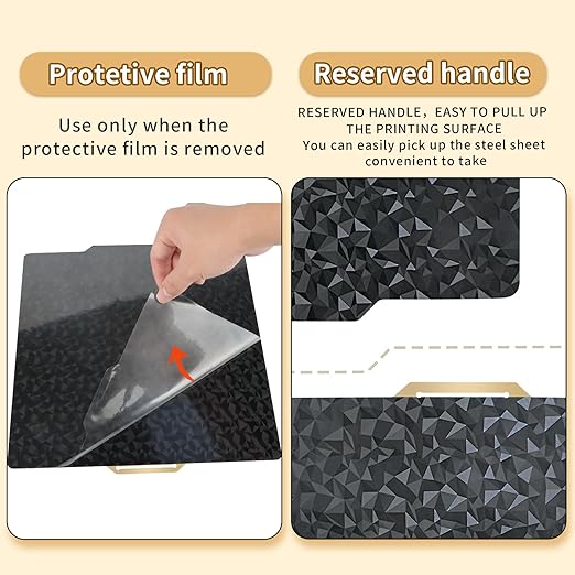 PEO+PEI Build Plate for Bambu Lab X1C/X1/P1P/P1S/P2S/A1, 257x257mm Double Sided PEO+PEI Spring Steel Bed Plate Flexible Textured Print Bed for Bambulab 3D Printers