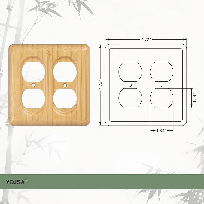 Bamboo Electrical Outlet Covers Duplex Receptacle Natural Wood Wall Plate Cover