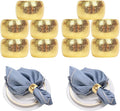 Napkin Rings Gold Set of 10 Bling Napkin Rings for Weddings Christmas Napkin Rings Gold for Dining Table, Holiday Décor and Special Occasions (Golden 10PCS)