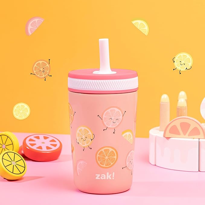Zak Designs Happy Fruit Kelso 12oz Stainless Steel Leak-Proof Toddler Cup - Image 2