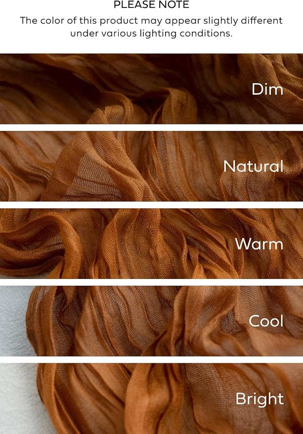 Ling's Moment Terracotta Cheesecloth Table Runner, 120 Inch, Burnt Orange | 10FT - Image 8