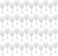 48Pack Plastic Wine Glasses, 7oz Vintage Goblets by LEYIQU
