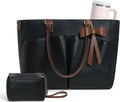 Laptop Tote Bag for Women, Leather Work Tote Bags by Lifeamar