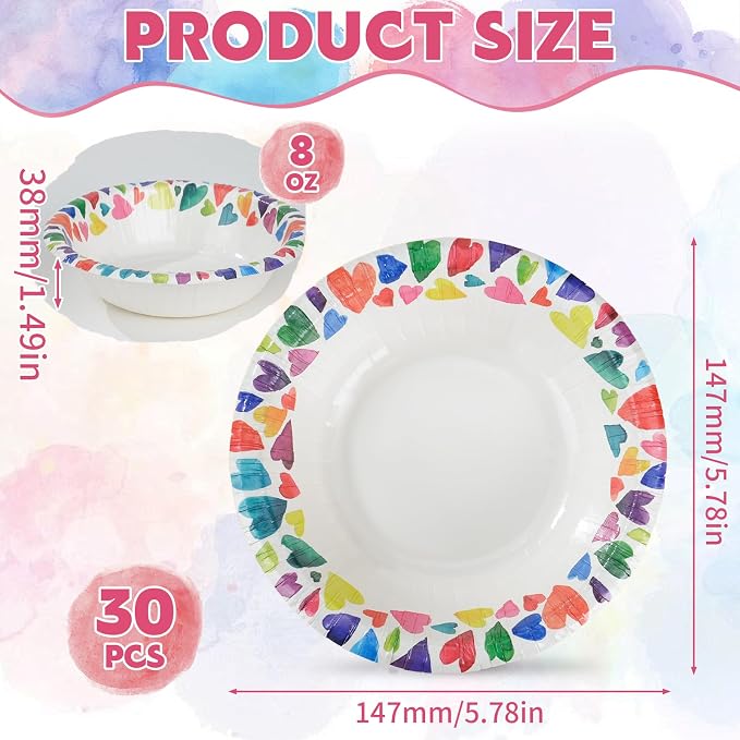 30 Pcs Small Paper Bowls, 8 oz Disposable Bowls, Soak Proof, Cut Proof - Image 2