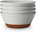 MALACASA Salad Bowls Set of 4, Soup Bowls for Kitchen, 60oz Large Ceramic Bowl for Ramen, Cereal, Fruit, Pho and Pasta, Microwave & Dishwasher Safe, Speckled Deep Bowls, Grey & Brown