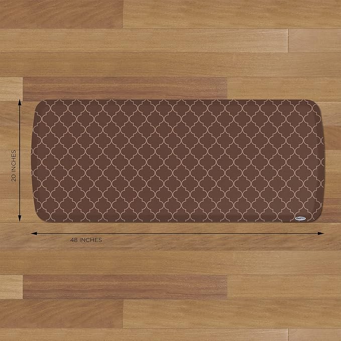 GelPro Elite Premier Anti-Fatigue Kitchen Comfort Floor Mat, 20x48”, Trellis Walnut Stain Resistant Surface with Therapeutic Gel and Energy-Return Foam for Health and Wellness