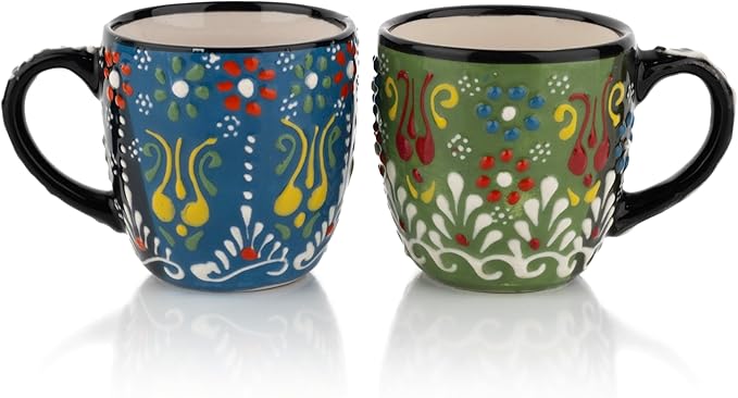 Espresso Cups Set of 2 | 4 oz Small Espresso Cups | Turkish Tea Cups | by CERAMICCI