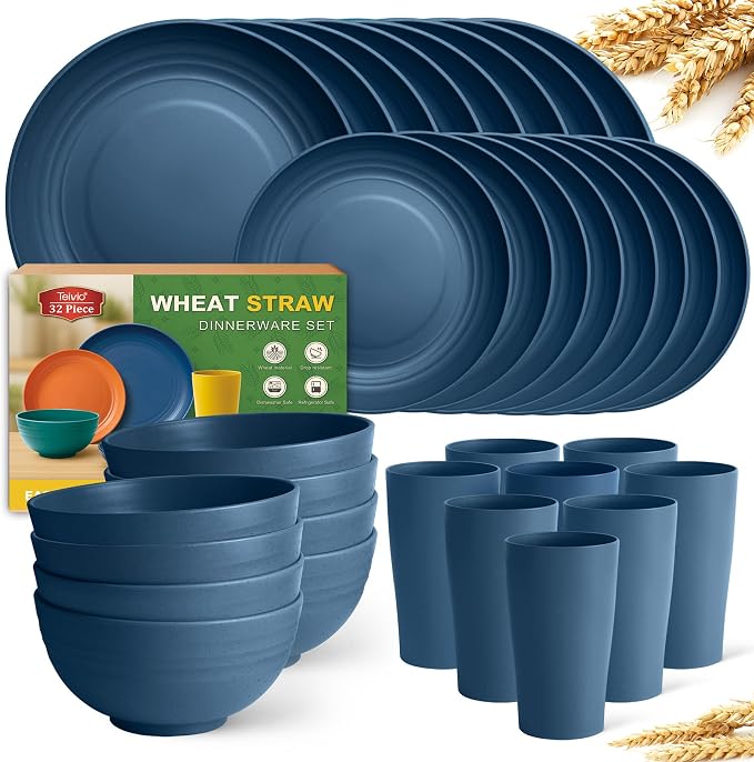 Teivio 32-Piece Plates and Bowls Sets by Teivio