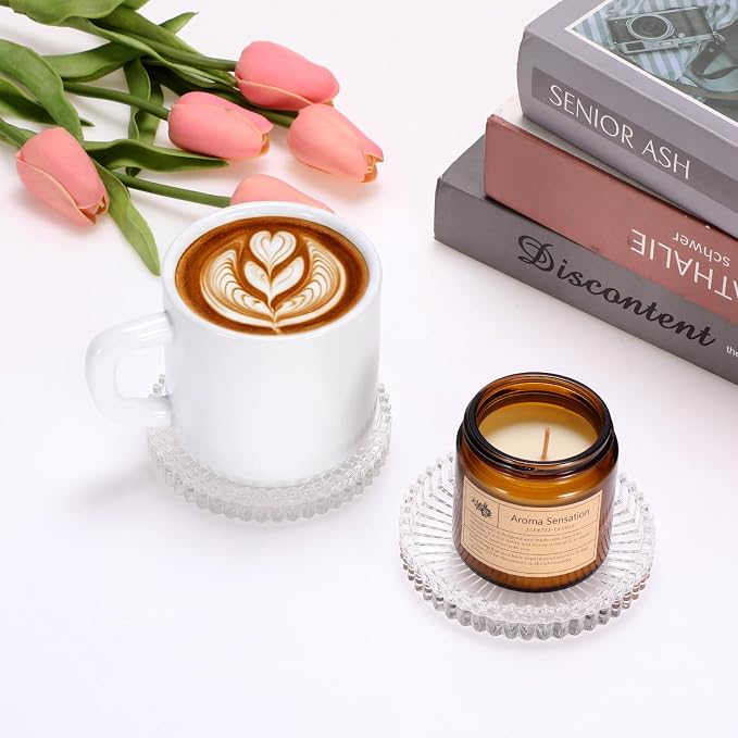 Modern Clear Coasters Set of 2- Glass Cup Coaster - Image 7