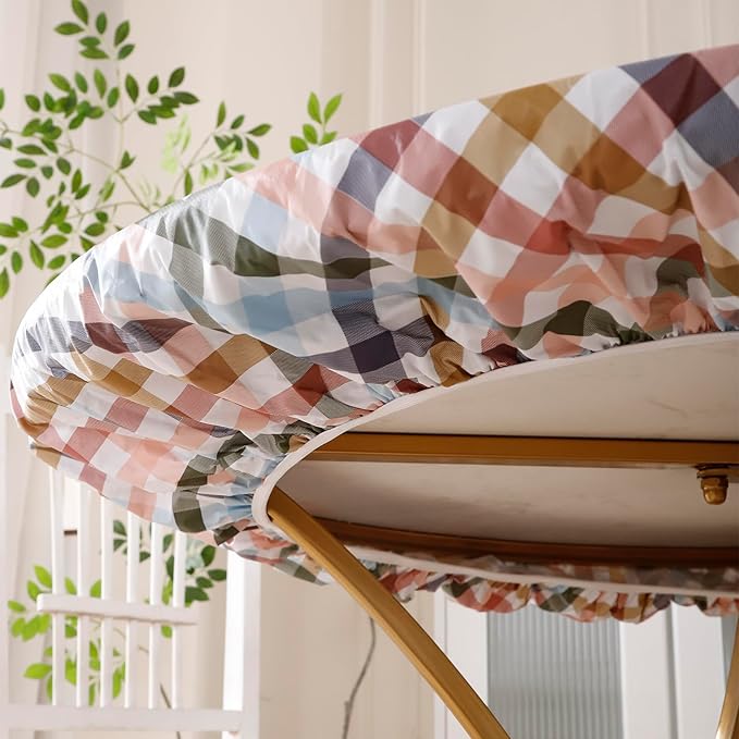 Walrus Round Vinyl Fitted Tablecloth with Flannel Backing Elastic Edge Design Table Cover Waterproof Oil-Proof PVC Table Cloth Stain-Resistant Best for 45"-56" Round