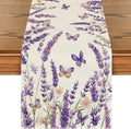 Artoid Mode Purple Lavender Floral Butterflies Spring Table Runner, Seasonal by ArtoidMode