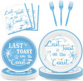 96Pcs Last Toast on the Coast Party Supplies Coastal Bachelorette Paper Plates by Justforjoyful