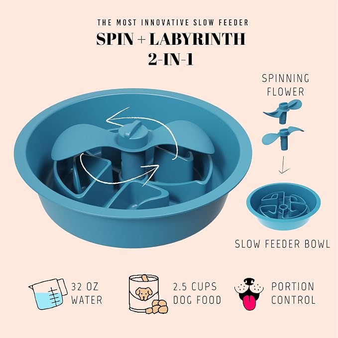AVERYDAY Slow Feeder Dog Bowls for Large Breed, 2.5 Cups Deep Food Puzzle Bowl - Image 2
