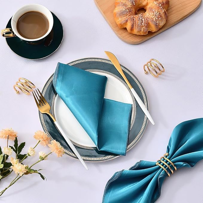 Gold Napkin Rings Sets of 12, Thanksgiving Fall Christmas Party Table Decorations Metal Napkin Holders Birthday Wedding Holiday Dinning Table Decor Gifts Idea for Home Host Family Gatherings