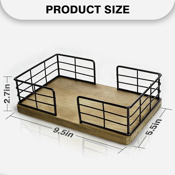 Kordory Wooden Disposable Guest Towel Holder Tray - Image 2