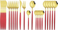 JASHII Flatware Serving Set 24 Piece, Stainless Steel Silverware Set, Modern by JASHII
