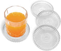 VIBRATITE 4 Inch Glass Coasters Set of 4, Crystal-Like Appearance by VIBRATITE