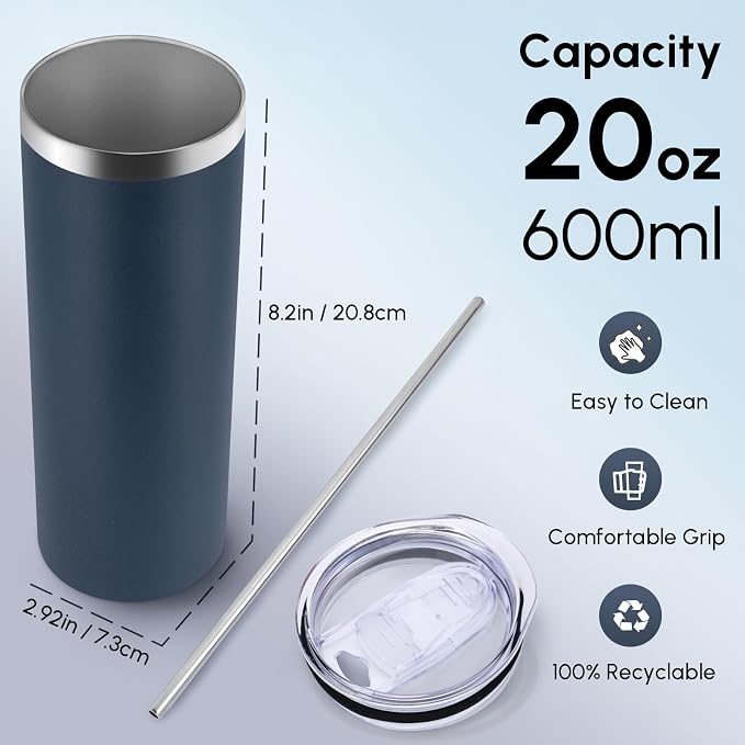 Volhoply 4 Pack Skinny Tumblers - Image 2