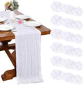 6 Pack White Cheesecloth Table Runner 35 x 120 Inch | Boho Gauze Fabric by RestfulGlow