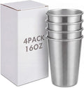 Mimorou 4 Pack 16 oz Stainless Steel Pint Cups Metal Cups Unbreakable Drinking by Mimorou