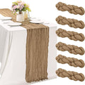 6 Pieces Nude 10FT Cheesecloth Table Runner Boho Gauze Fabric Table Runner by JALANCY