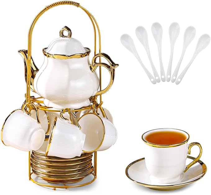 Porcelain Tea Set European Ceramic Tea Cup Saucer Gift Sets - Image 9