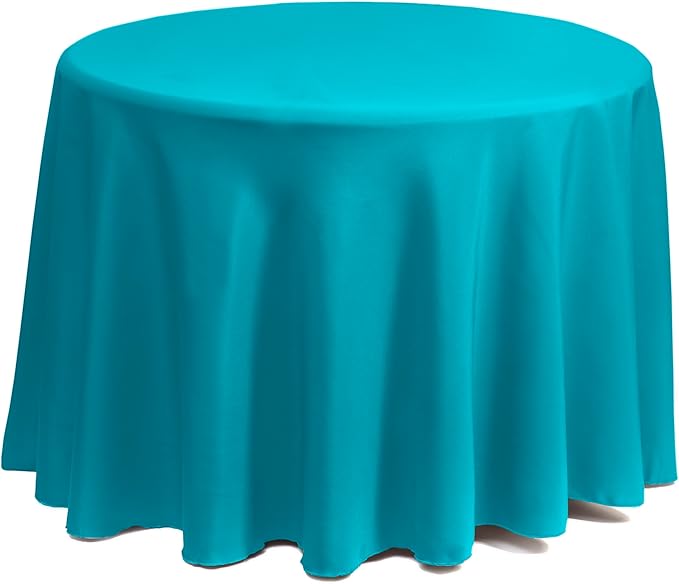Gee Di Moda Round Tablecloth - 108 Inch Caribbean Round Table Cloth for 48 to 72 Inch Round Tables - Heavy Duty Washable Fabric - for Buffet Table, Holiday Party, Dinner, Wedding & Baby Shower