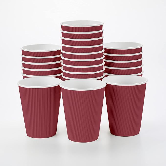 Restaurantware 12 Ounce Ripple Wall Disposable Coffee Cups, 500 Insulated by Restaurantware