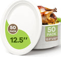 100% Compostable Oval Paper Plates, 12.5Inch 50Pack Disposable Heavy Duty by FEHHTOEco-friendlyLiving