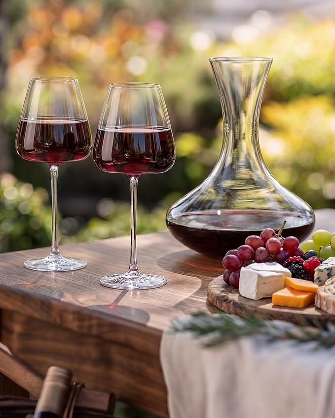Hand-Blown 18OZ Crystal Wine Glasses Set of 4, Lead-Free Crystal Glasses - Image 4