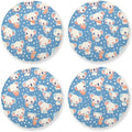 Seamless Cartoon Koala Bear 4 Piecing Set Drink Coasters Thick Heat Resistant by KLL
