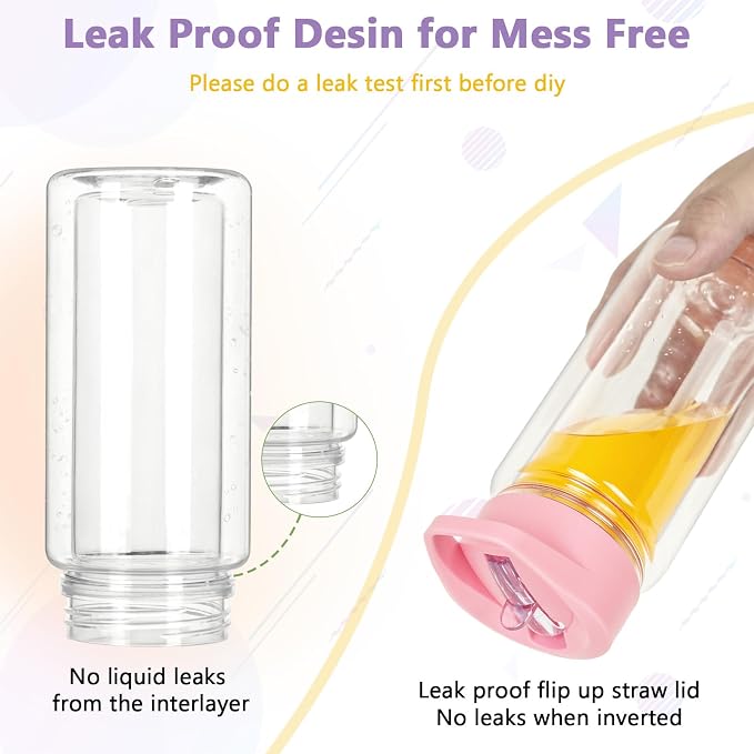 6 Pack 10 Oz Plastic Snow Globe Tumbler - Image 4