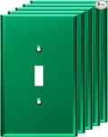 LIDER Reflective Acrylic Toggle Switch Wall Plate, Mirrored Light Switch Plate, Plexiglass Switch Cover, Acrylic Glass, Oversized 1-Gang 5.25" x 3.44", LWP-11O-AGR5P, Green, 5 Pack