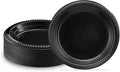 PLASTICPRO 100 PCS Small Black Plastic Plates, Light Weight 6 Inch Plastic by PLASTICPRO