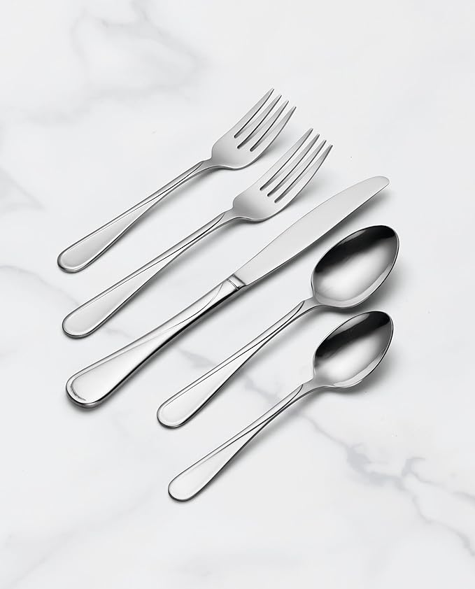 Oneida Flight 45-Piece 18/0 Stainless Steel Silverware Set - Image 7