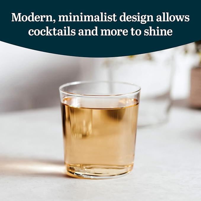 Libbey Café Rocks Glasses Set of 8, Dishwasher Safe Modern Cocktail Glasses - Image 2