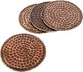 GoCraft Set of 4 Antique Copper Coasters – Handmade Hammered Copper with Padded Cork Protection, Coasters for Drinks, Beverages, Wine Glasses & Bar Glasses, Elegant Bar Décor, Durable & Stylish