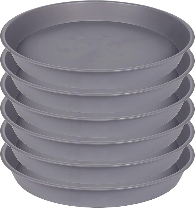 6 Pack of 7 inch Plant Saucer, Heavy Duty Plastic Plant Water Tray 7 inch Round by Bleuhome