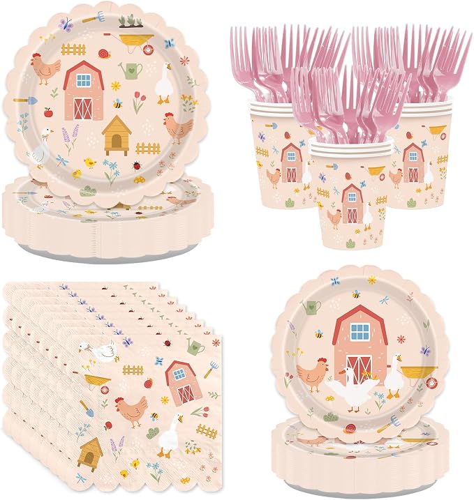 250Pcs Farm Chicken Party Decorations by Greencian