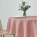 maxmill Round Weaved Texture Design Tablecloth Spill-Proof Wrinkle Free Soft Washable Table Cloth for Circular Table Cover, for Dining Room Banquet Parties Holiday Dinner, 70 Inch Pale Blush