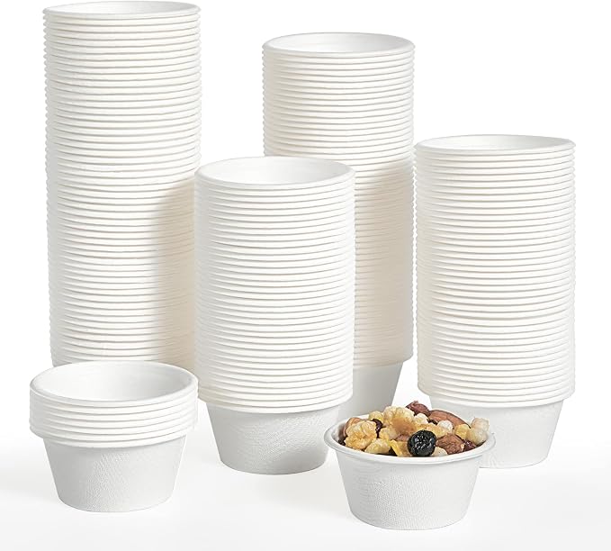 ECOLipak 200 Pack 2 oz Compostable Portion Cups, Biodegradable Souffle Cups | by ECOLipak