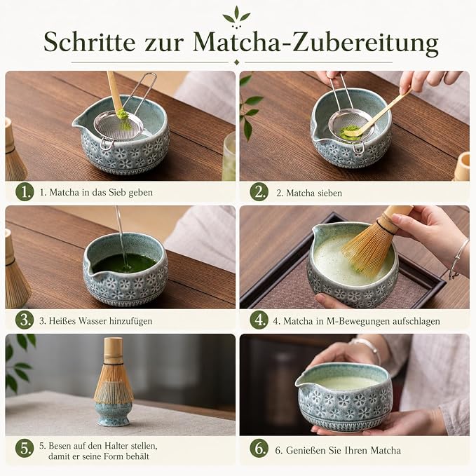 Buucup Blue Matcha Set, Ceramic Bowl Kit - Image 5