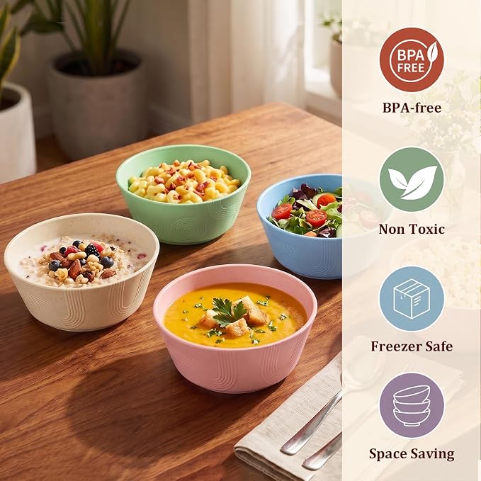PYRMONT Big Salad Bowl Wheat Straw Bowls Alternative Big Plastic Bowls - Image 6