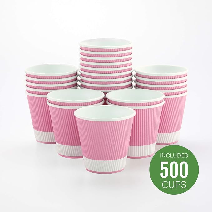 Restaurantware 8 Ounce Double Wall Disposable Coffee Cups, 500 Insulated Light - Image 2