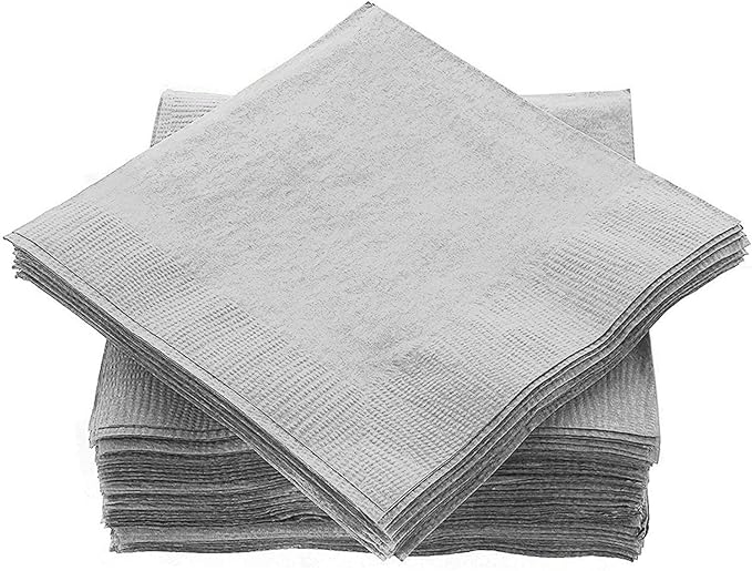 Cocktail Napkins Disposable, Silver Beverage Napkins Soft and Absorbent Paper Napkins for Dinner, Party, Wedding, Or Every Day Use, 7” x 7” 2 Ply Party Napkins, Pack of 40 - By Amcrate