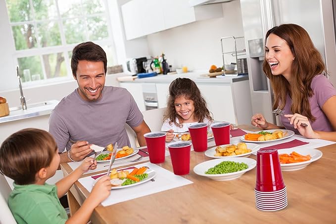 Red Cups - Party Cups - Disposable Plastic Cups Fun & Durable Party Cups - Image 6