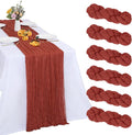 6 Pack Terracotta Cheesecloth Table Runner 35 x 120 Inch | Boho Gauze Fabric by RestfulGlow