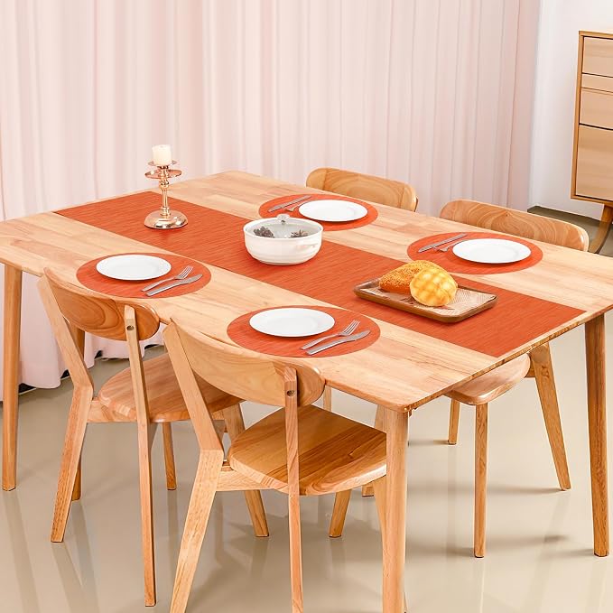 Table Runner 55 Inches Long, Vinyl Woven Heatproof Table Runners | Washable - Image 5