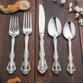 TWEE Luxury Fine Silverware Set for 10 Flatware Set 50 Pieces Relief Sculpture Openwork Design Elegant Tableware Set 18/10 Stainless Steel Cutlery Set Utensil Sets for Home Restaurant Dishwasher Safe